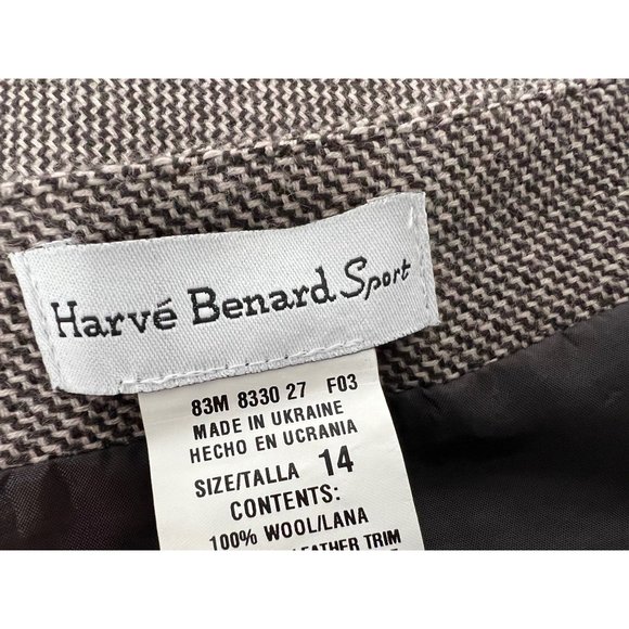 Harvé Benard Sport Women's 100% Wool Calf Length Pencil Skirt Size 14 - Picture 3 of 7